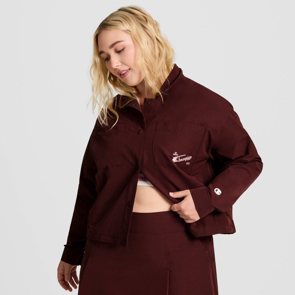 Champion Women's Snap Front Top Maroon XXL – New‎ With Tags